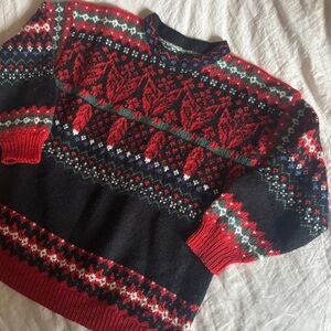 Handmade Fox Pattern Knit Sweater Nordic Style